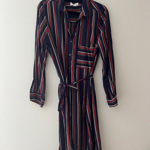 Velvet by Graham & Spencer Women's Pero School Stripe Challis Dress Size XL - Picture 3 of 6